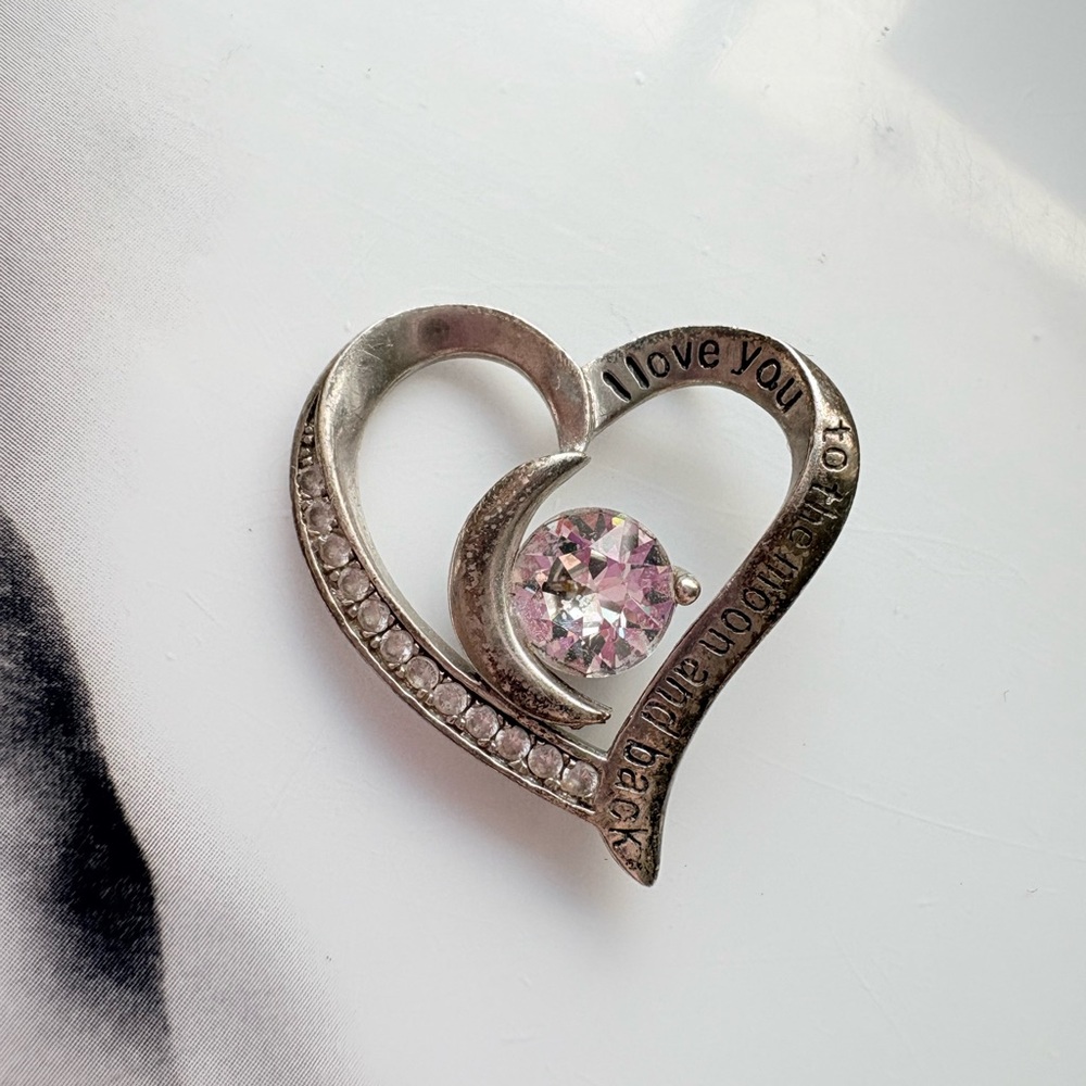 925 Sterling Silver “I love you to the moon and back” pendant